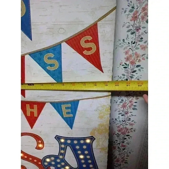 Kirkland's Light Up Poster Sign God Bless The USA Red White Blue Wall Hanging - Picture 8 of 8